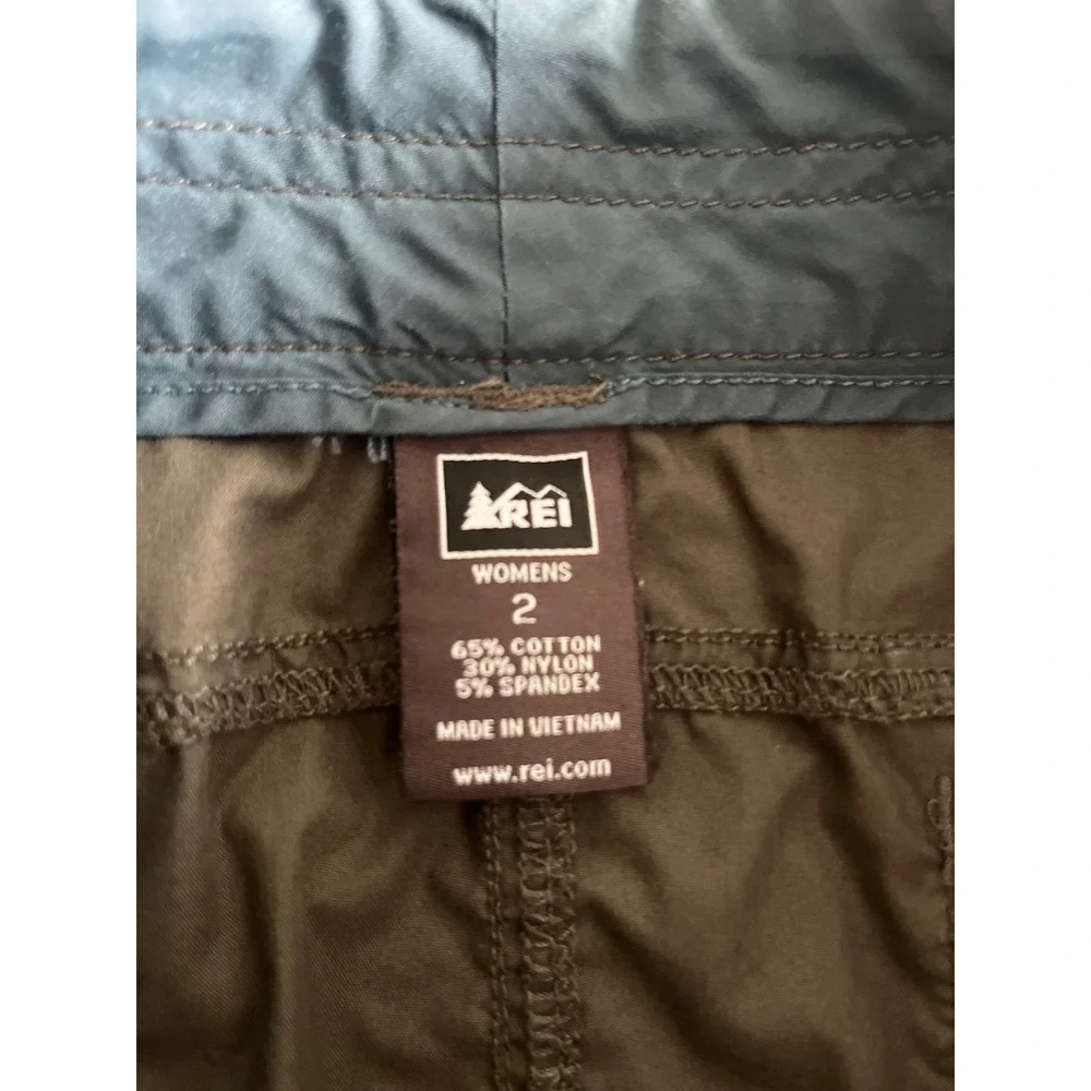 REI Womens Olive Green Embroidered Utility Skirt Size 2‎ Cargo Hiking Outdoor